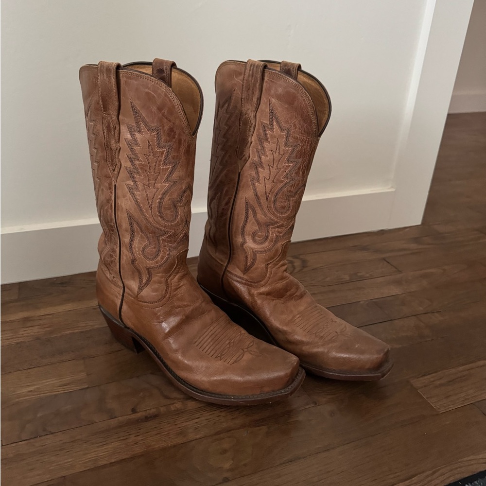 Lucchese Tan Leather Western Boots